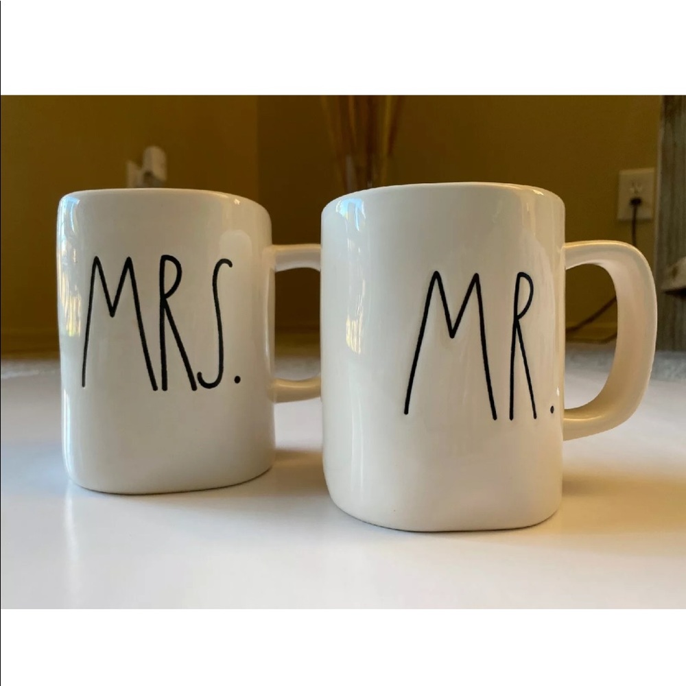 Rae Dunn MR. & MRS. Coffee Mug Set of 2 Artisan